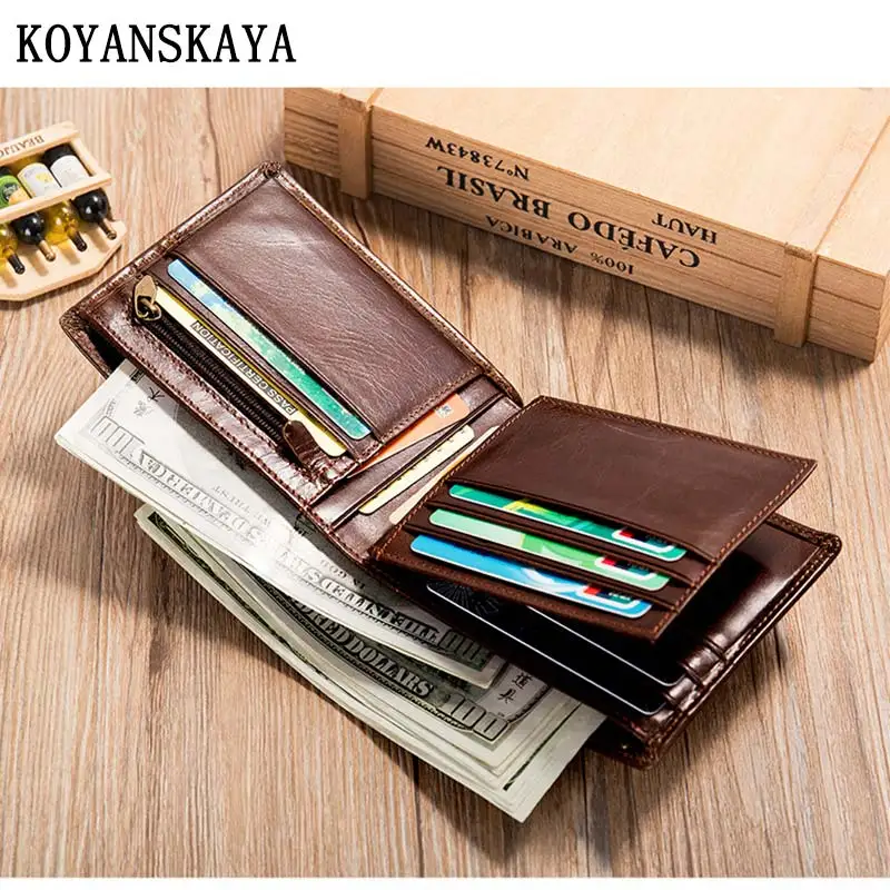 RFID Anti Theft Leather Men's Wallet,Wallet,Coin Purse,Keypack，Card Package,Head Layer Cowhide Multiple Card Positions