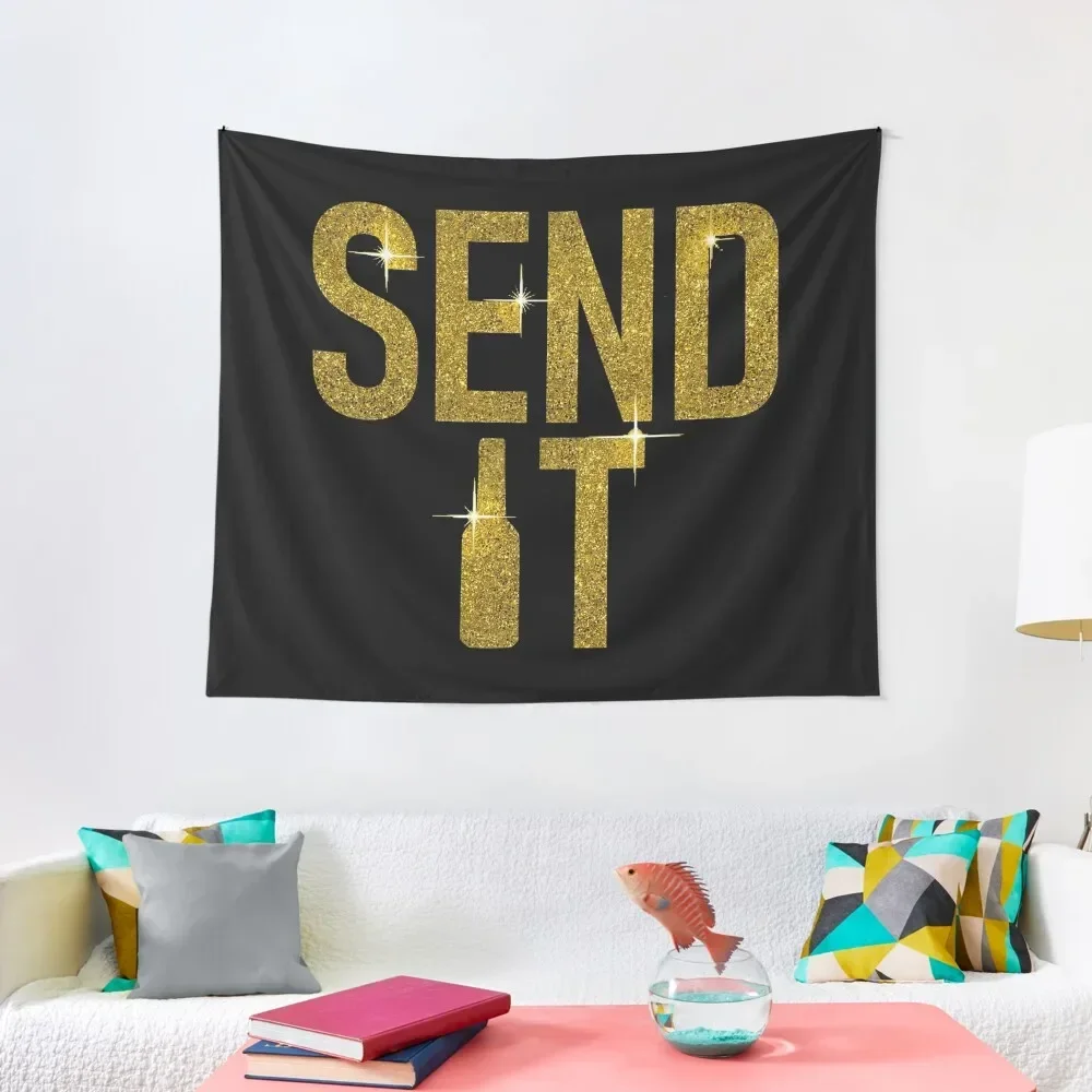 

Send It - Gold Tapestry House Decorations Aesthetic Home Decor Tapestry