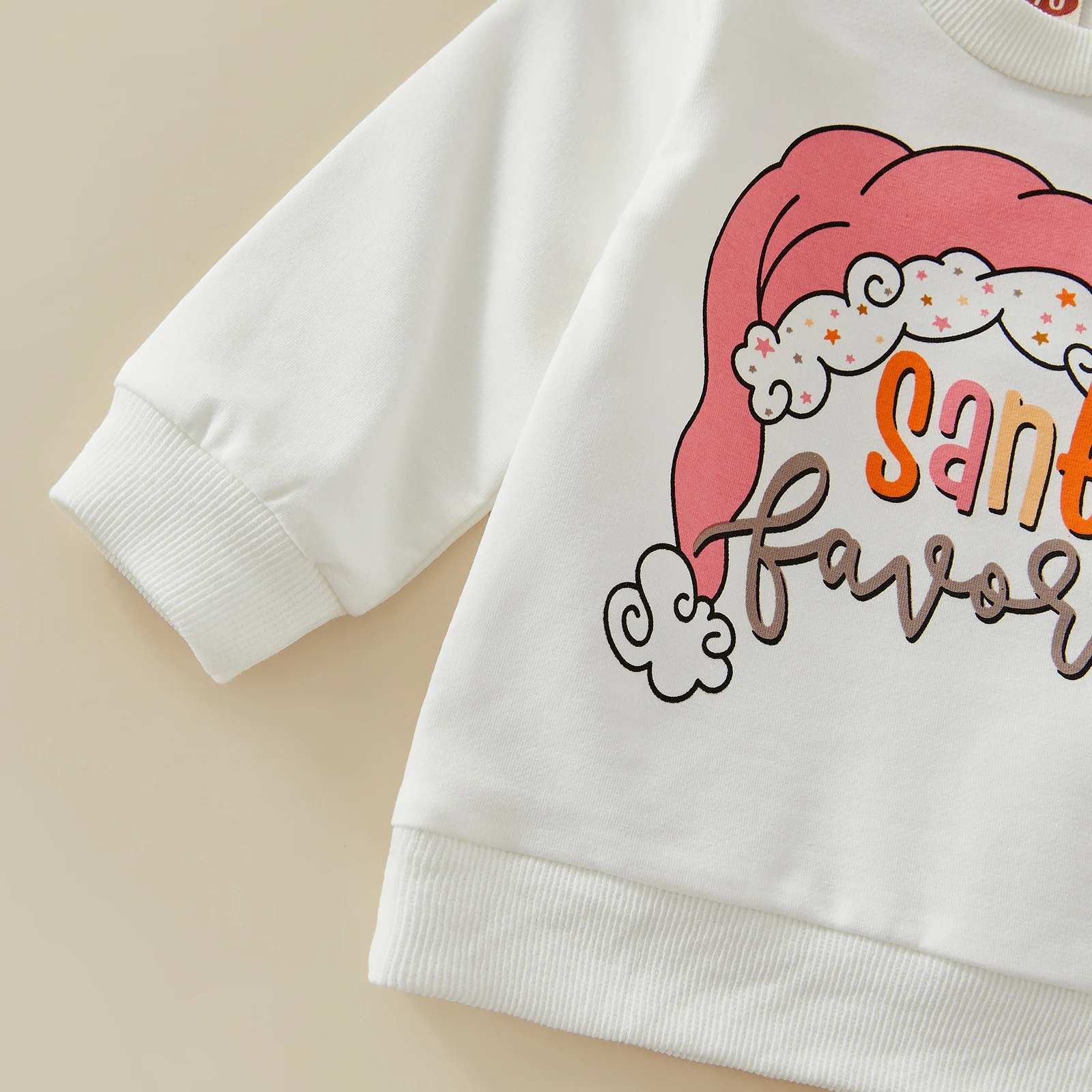 Christmas Baby Girls Boys Sweatshirts Cartoon Santa Letter Print Long Sleeve Soft Cotton Casual Pullover Tops for Toddler Infant