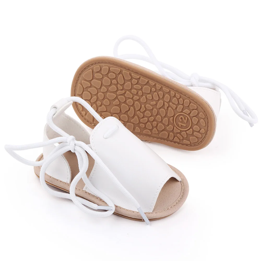 Infant Baby Boys Sandals Toddler Summer Shoes Newborn Soft Anti-slip Rubber Bottom Lace Up Footwear for 1 Year Old Girl Sandalen