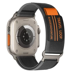 Elastic Braided Solo Loop Nylon Bracelet Band - 42 44 45 46 49mm (Black Gray)