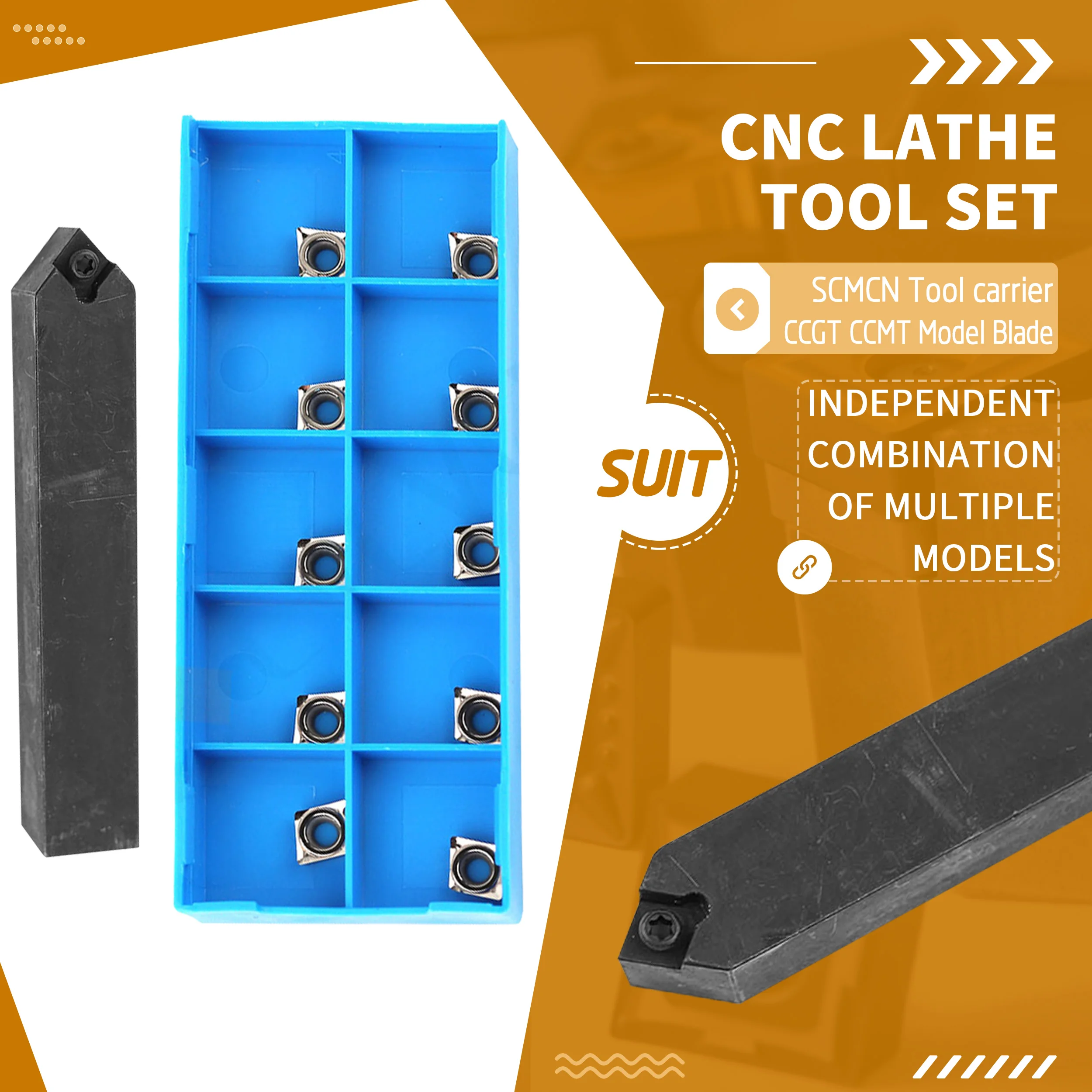 

Держатель для внешних токарных инструментов SCMCN0808H06 с ЧПУ + карбидная вставка для токарного станка CCMT 10 шт., высокое качество, антивибрационный износ