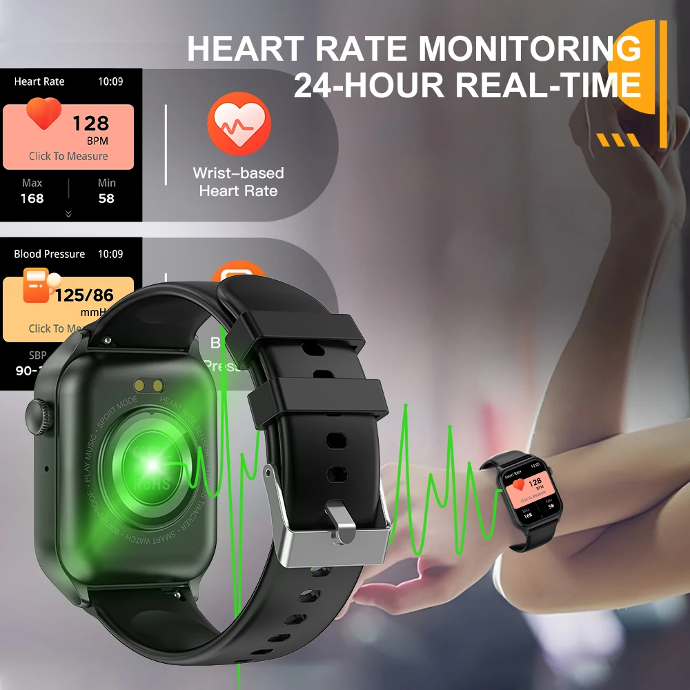 ساعة ذكية PEJE لصنع مكالمات الصوت وشاشة لمس كاملة...