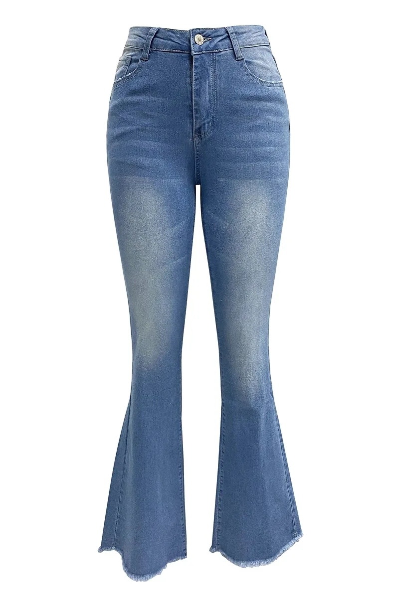 

Women's Denim Trouser Fashion New Solid Color Flare Pants
