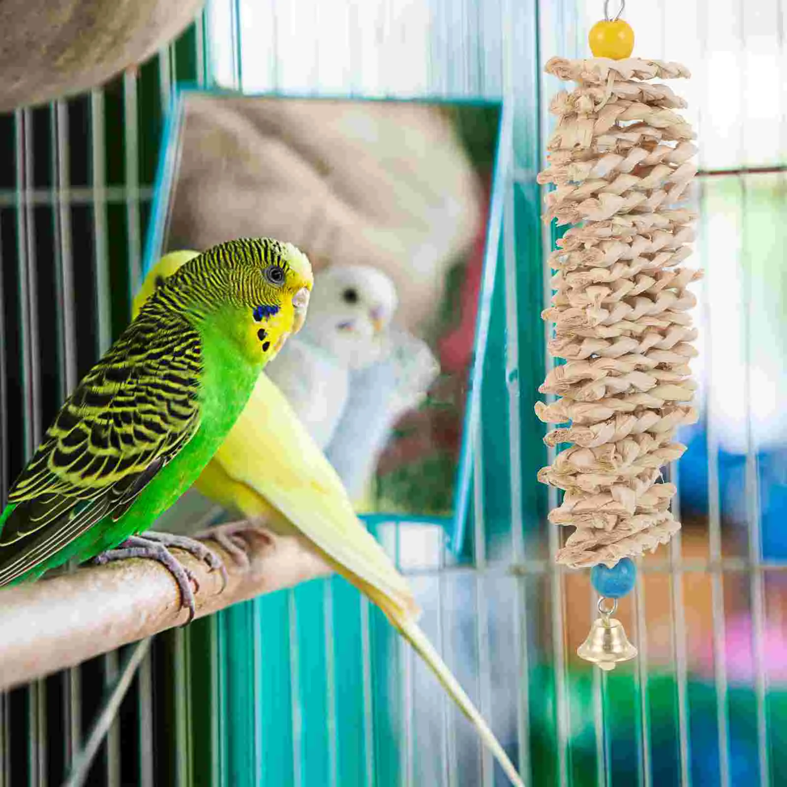 

Bird Cage Natural Birdcage Toy Parrot Hanging Parakeet Chewing Toy Birdcage Decor Accessory