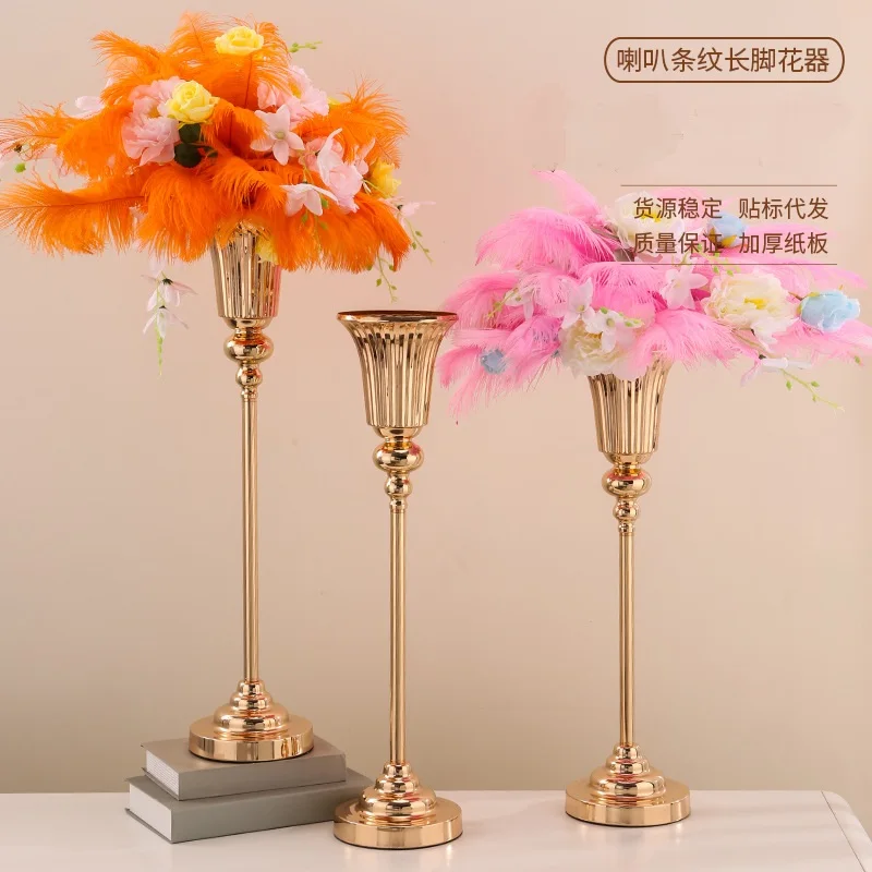 

Gold Flower Vase for Wedding Centerpiece, Decorative Tabletop, Metal Trumpet Floral Stand, Christmas Reception, Annivers, 10 Pcs