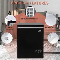 KRIB BLING 3.5 Cu.Ft Compact Chest Freezer with Removable Basket, Krib Bling Top Door Open Freestanding Deep Freezer with 7 Gear 2