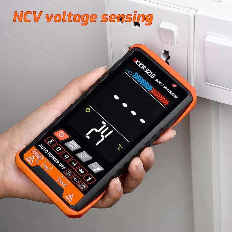 Digital Multimeter Victor 921 DIGITAL MULTIMETER Professional Auto Range Tester Multimeter Color Screen Ultrathin Intelligent OHM NCV Voltage Meter