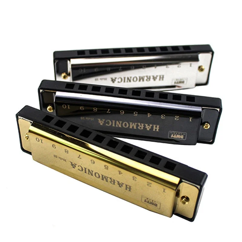 Diatonic Harmonica Chromatic Harmonica Kids Harmonica Mouth Harp Professional 10 Hole Harmonica Mouth Metal Organ for Beginners