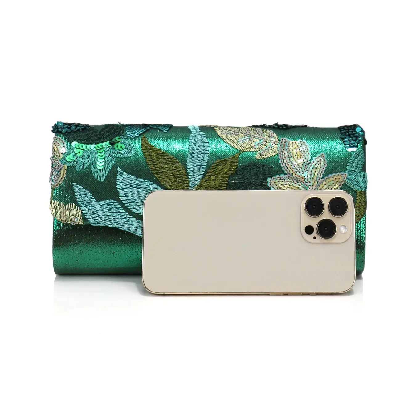 Floral Sequin Embroidery Clutch Bag for Women Party