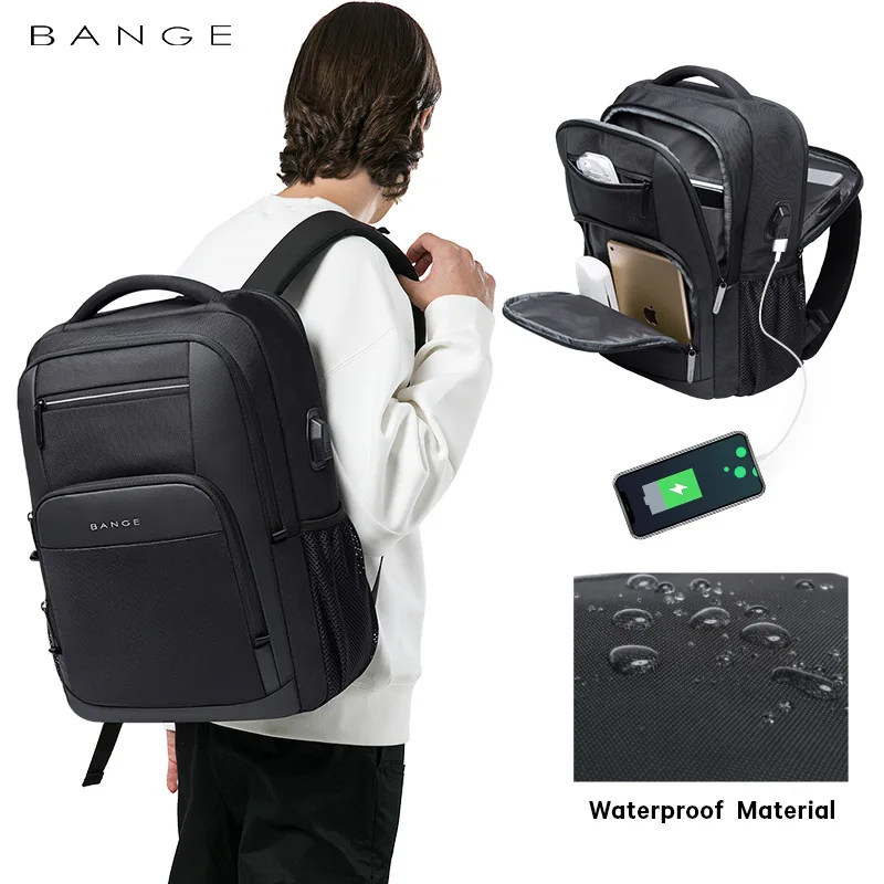 Водонепроницаемый деловой рюкзак для мужчин, модные дорожные сумки для ноутбука 15,6 дюйма для подростков