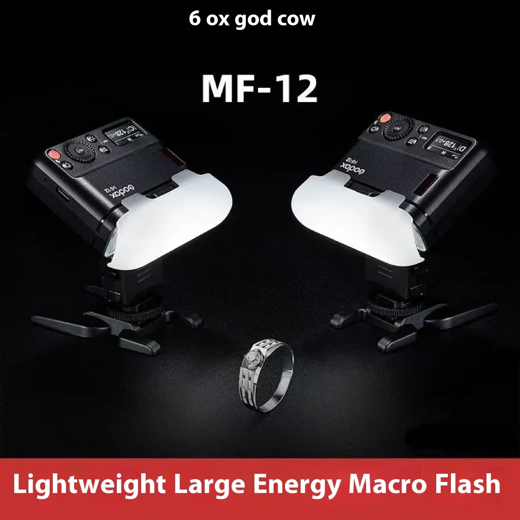 On camera flash camera flash Godox MF12 MF12-K2 Macro Flash 2 Light Kit 2.4 GHz Wireless Control Speedlite for DSLR Canon Sony Nikon with Battery