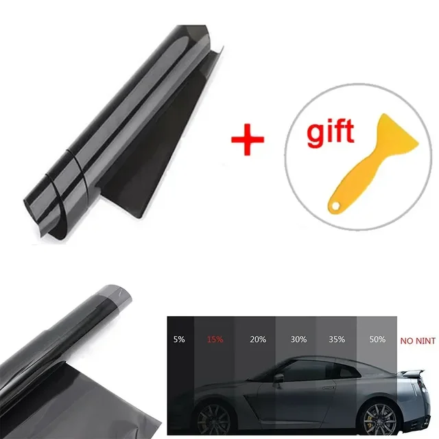50x100cm 15% VLT Car Window Tint Film Glass Sticker Sun Shade Film For Car UV Protector Foils Sticker Films With Free Scraper 6