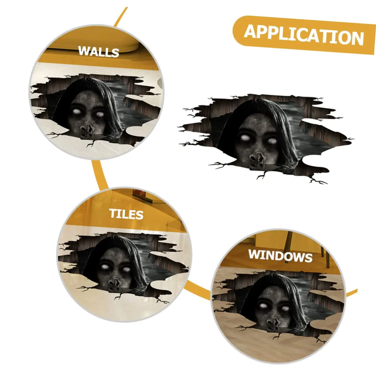 3D Halloween Wall Stickers Removable Vampire Zombie Wall Decals Halloween Party Decorations Supplies for Home Living Bedroom