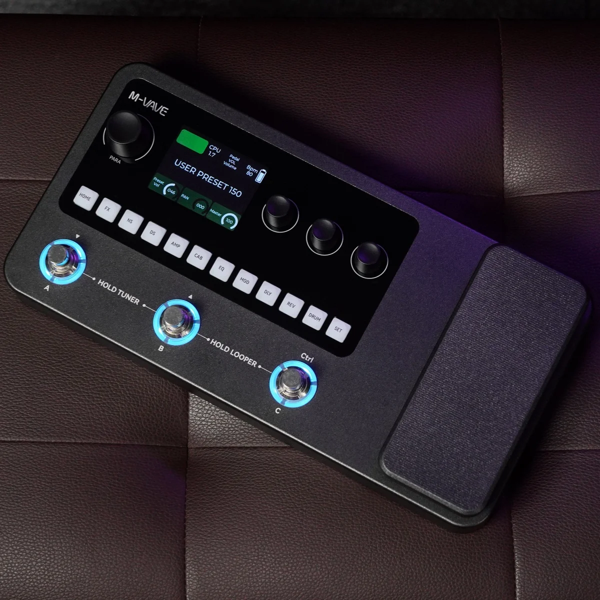 Guitar Effect Pedal Guitar Effects Pedal Multi-Effects Processor for Guitar and Bass Drum Machine Tuner Looper Amp Simulator USB Audio Interface