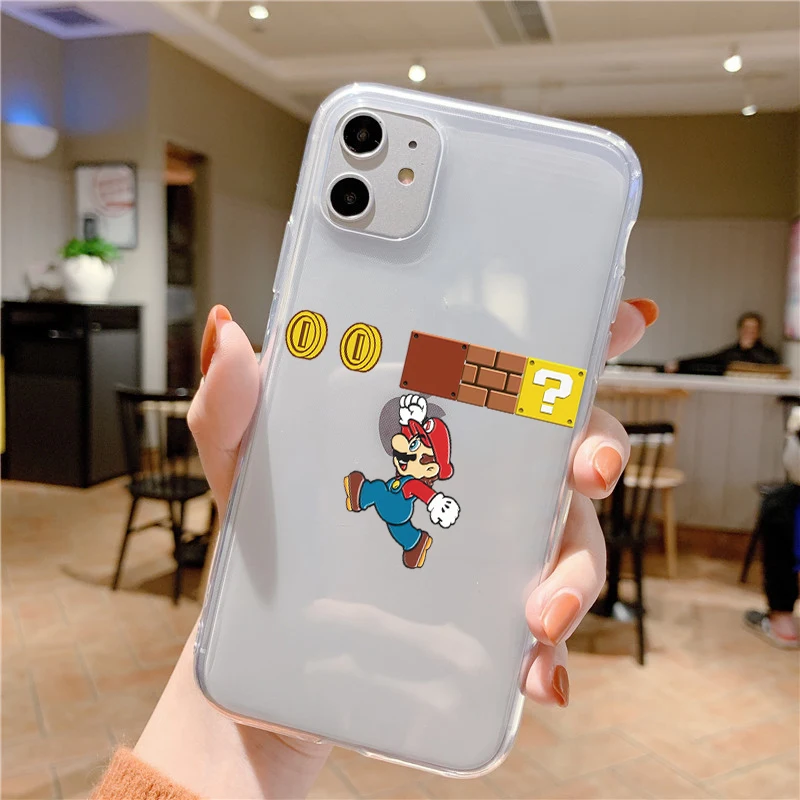 iphone 13 pro max cover Super Mario Bros Silicone Phone Case For iPhone 11 12 13 Pro Max Mini 7 8 6S Plus SE 2020 2022 XR X XS MAX Transparent TPU Cover iphone 13 pro max cover