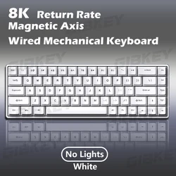 Magnetic Axis RGB Backlit Mechanical Gaming Keyboard with 8K Return Rate and Hot Swap Switches - Magnetic Switch (White - No LED)