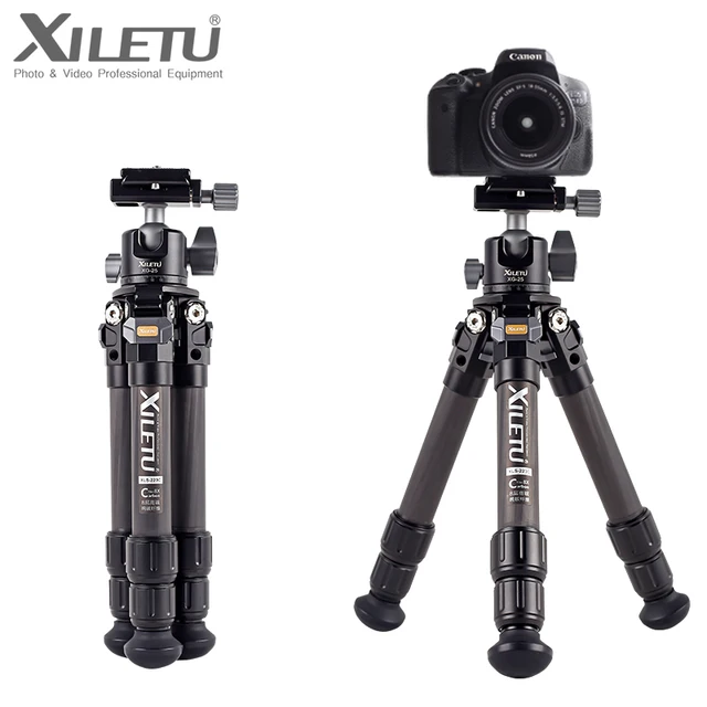 XILETU Lightweight Stable Carbon Fiber Tripod w 360°