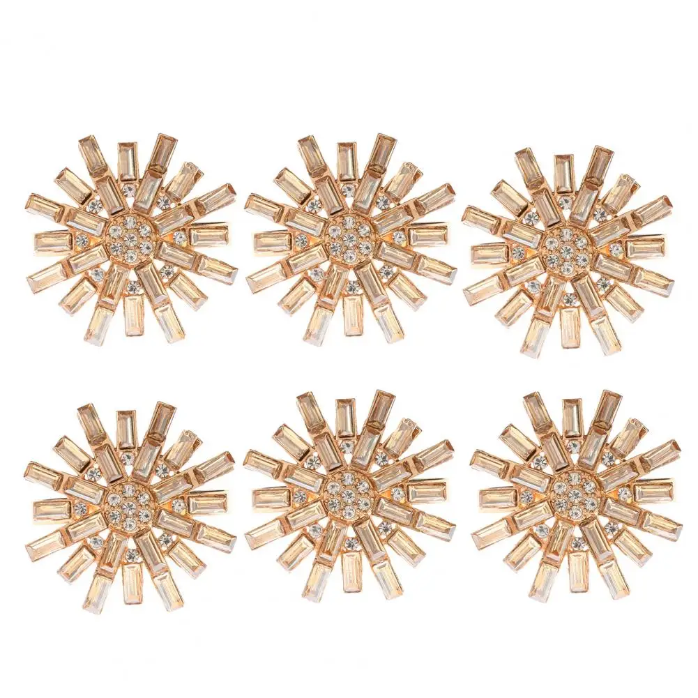

Elegant Napkin Rings Sparkling Napkin Ring Set Elegant Flower Napkin Rings Luxury Table Decor for Weddings Dinner Parties