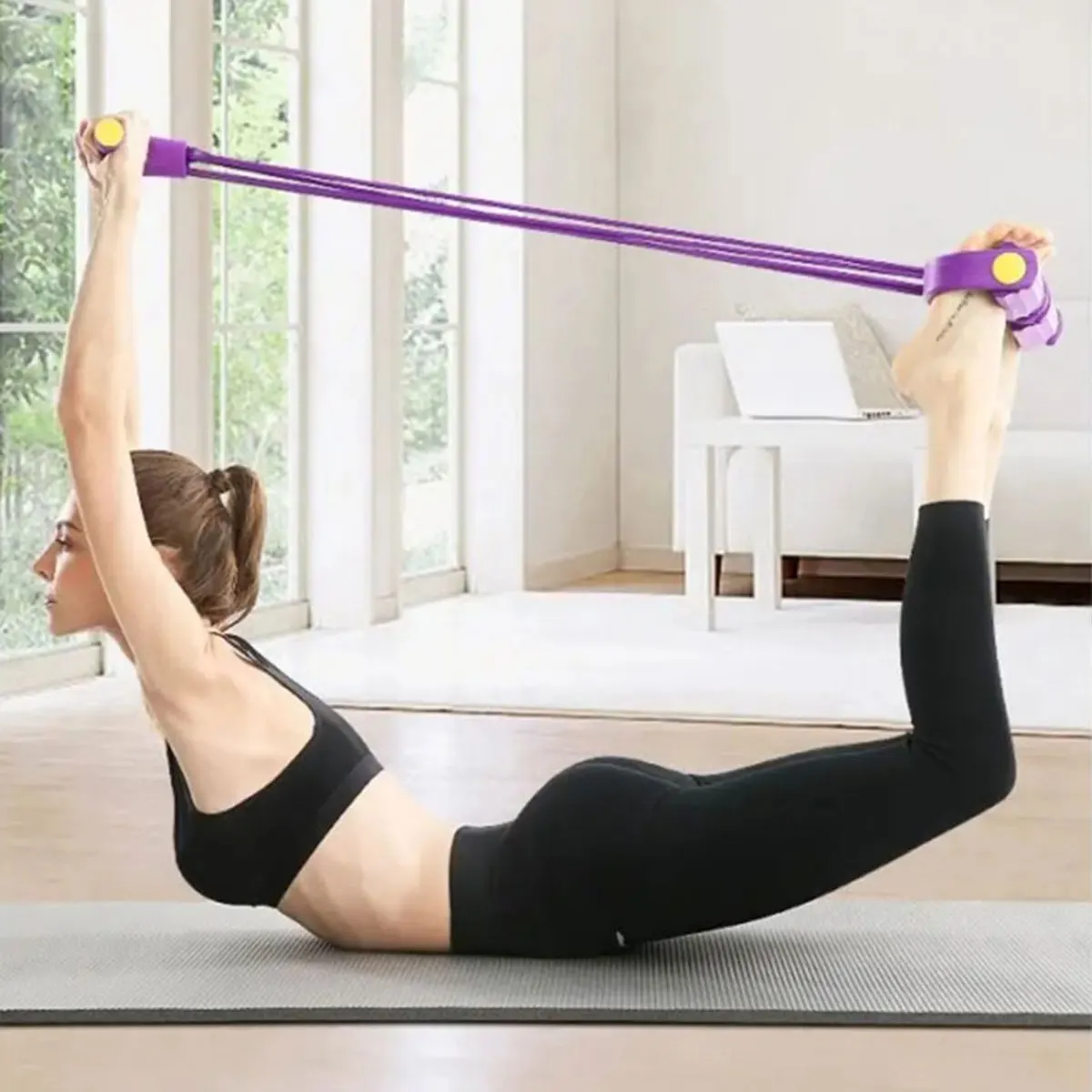 Pedal Puller Sit Up Assist Tension Belt Leg Beautizer Home Use Foot Pulling Rope