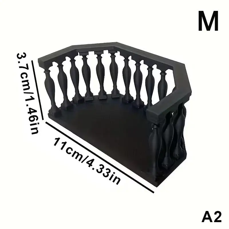 European-Style Miniature Dollhouse Balcony with Railing