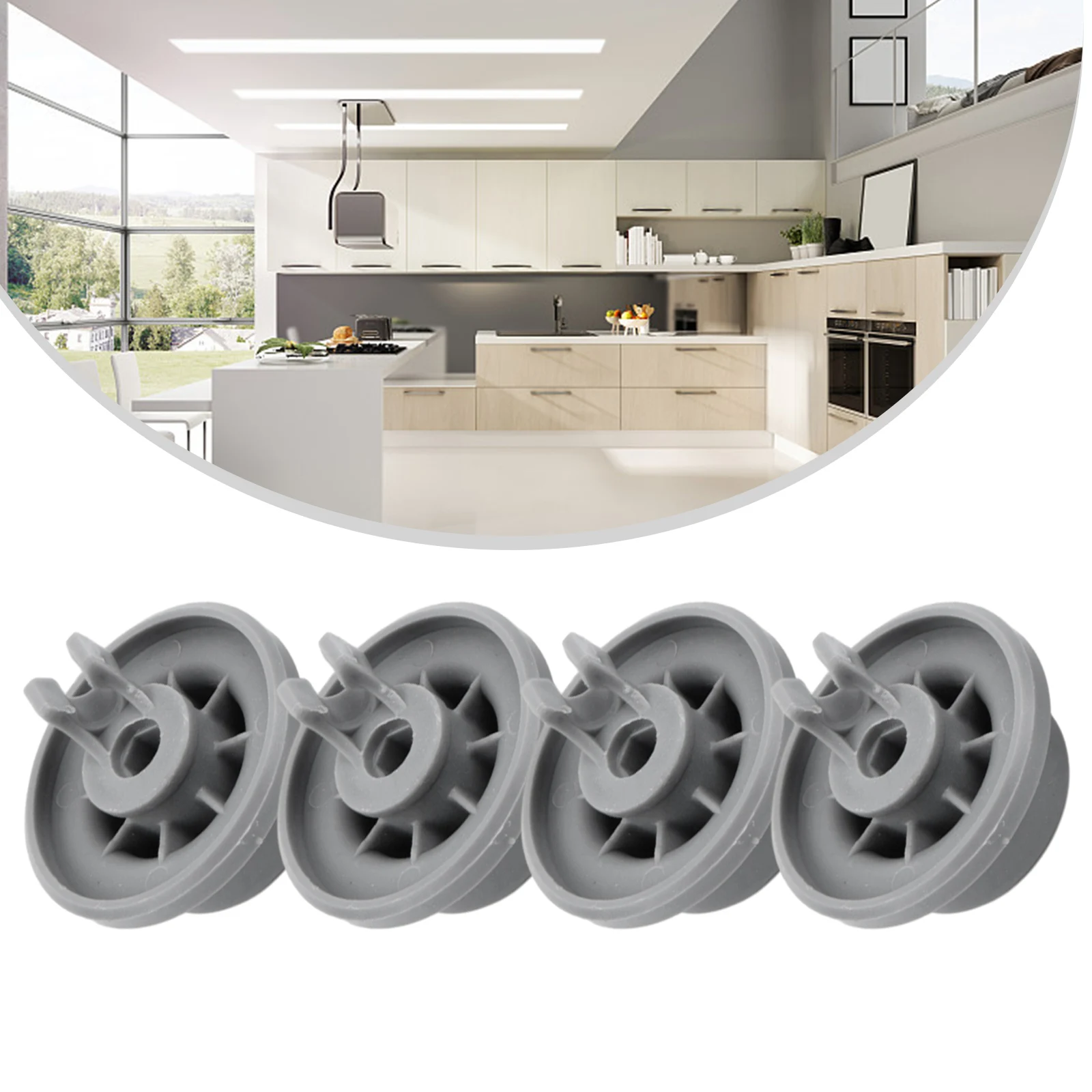 

4pcs Wheels For Bosch Siemens Neff Dishwasher Rack Basket Wheels Replacement Parts Lightweight Design Wear Resistant Wheel