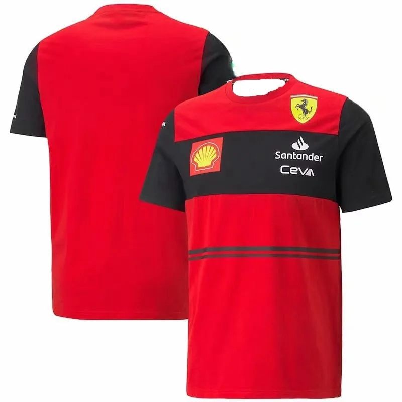 F1 Ferrari Formula Racing Leclerc Car Wear Short Sleeve Sports T-shirt 3D Printed Breathable Comfortable