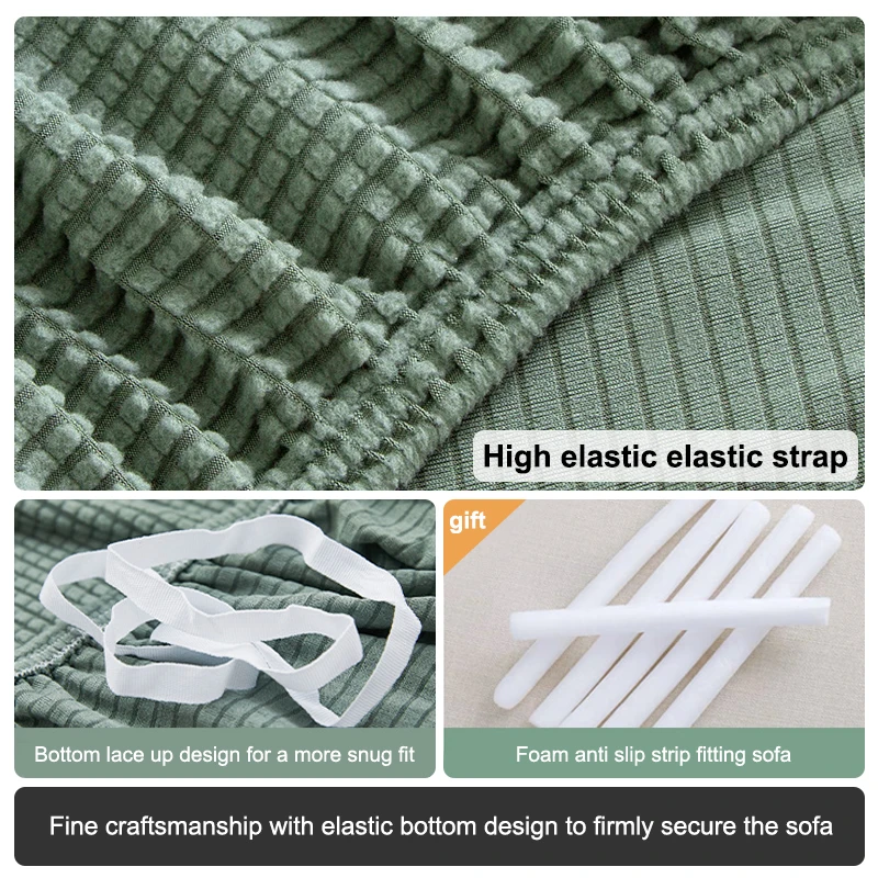 Elastic Jacquard Sofa Cover High Stretch Couch Covers Washable Solid color slipcover for Living Room 1/2/3/4/5 Seater 5