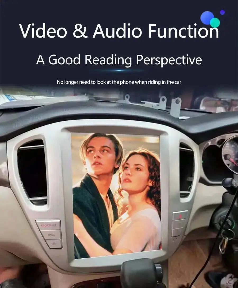 Black Color Car Multimedia Player For Toyota Highlander Kluger 2001-2007 4G WiFi