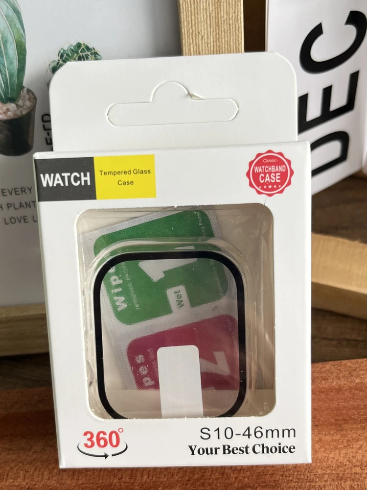 2pcs Glass+Case For Apple Watch 46mm 42mm 44mm 40mm 41mm 38MM 45mm Screen Protector Protective Cover iWatch 11 10 8 7 9 6 SE 5