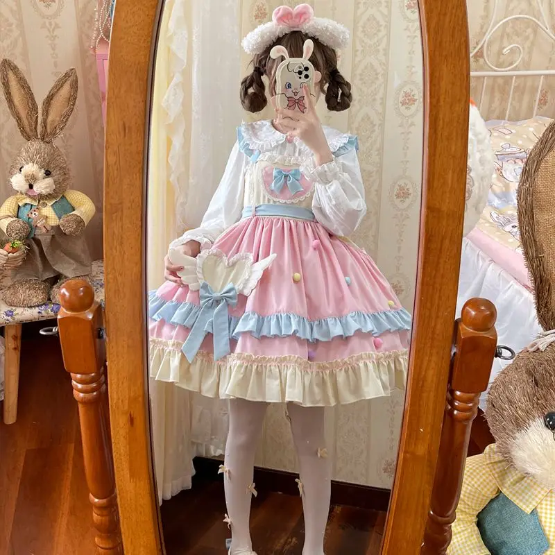 Kawaii Lolita Cosplay Dress Bowknot Sleeveless JSK Dress Party