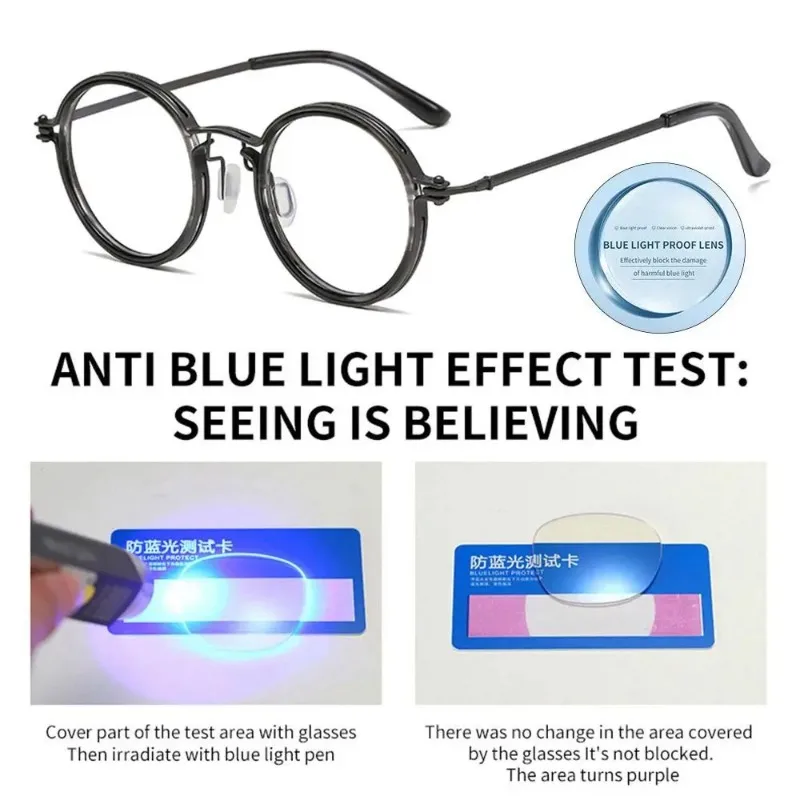 Anti Blue Light Glasses Round Retro Computer Eyewear Women Men Fashion Small Frame