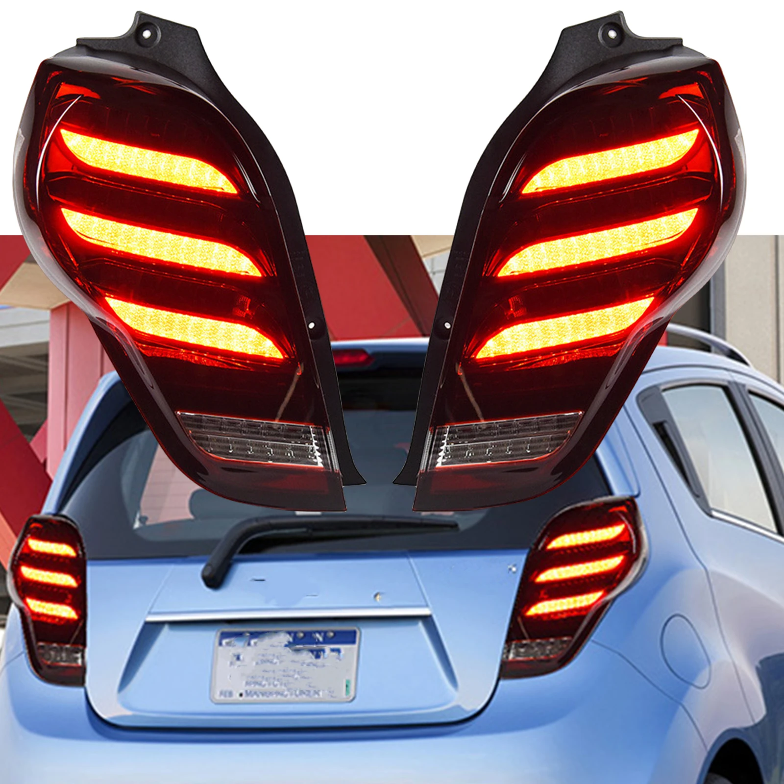 

For Chevrolet Spark 2011 2012 2013 2014 Tail Lights Assembly Car Rear Bumper Turn Signal Lamp Bulbs Brake Taillights
