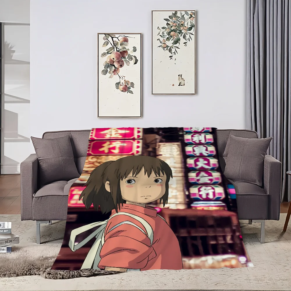 Anime S-Spirited A-Away Girl Blanket Skin friendly comfort warm soft plush blanket suitable sofa living room office bedroom 4