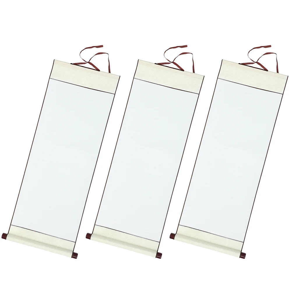 3 Pcs Blank Scroll Painting Supply Caligraphy Paper Drawing Chinese Calligraphy Practicing Scrolls Home Supplies 3