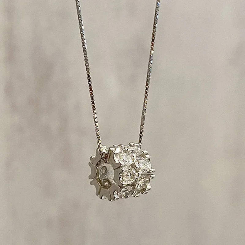 TFGLBU Trendy All 1.5mm Excellent Cut S925 Sterling Silver Moissanite Necklace for Women Clavicular Chain Diamond GRA Jewelry