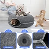 Donut Pet Cat Tunnel Interactive Bed Toy House Cat Bed Dual-use Felt Indoor Cat House Kitten Sports Equipment Cat Supplies 3