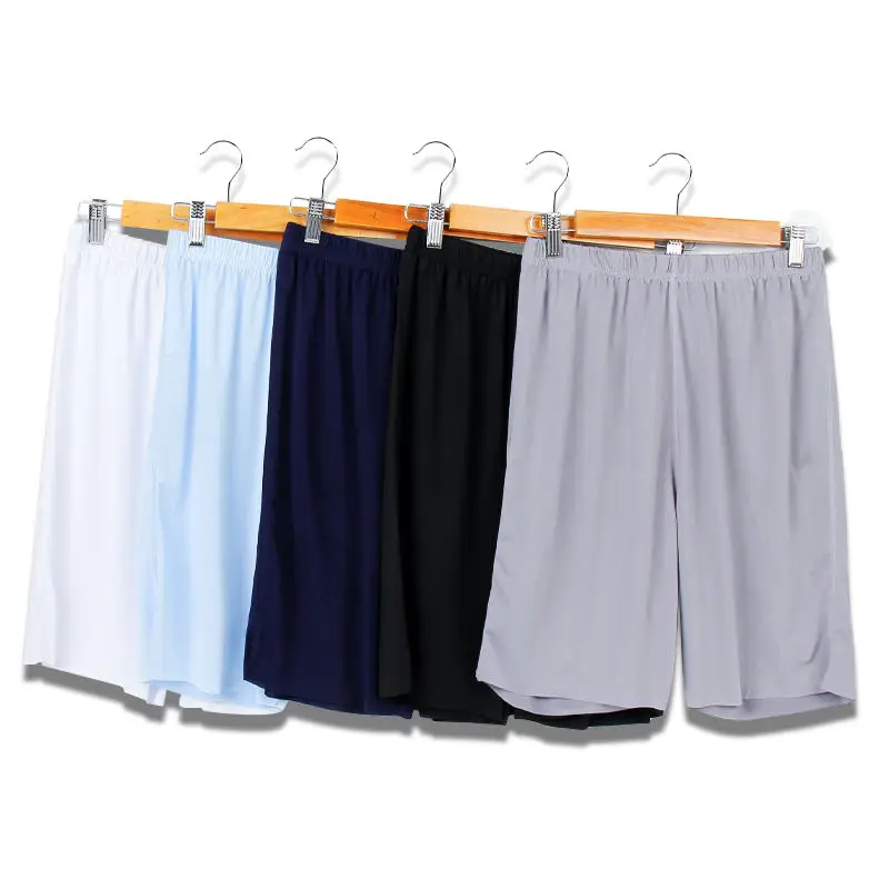 Mens Sleep Shorts Quick-drying Seamless Ice Silk Shorts Men Summer Thin Big Pants Home Pants Casual Loose Pajama Five-point