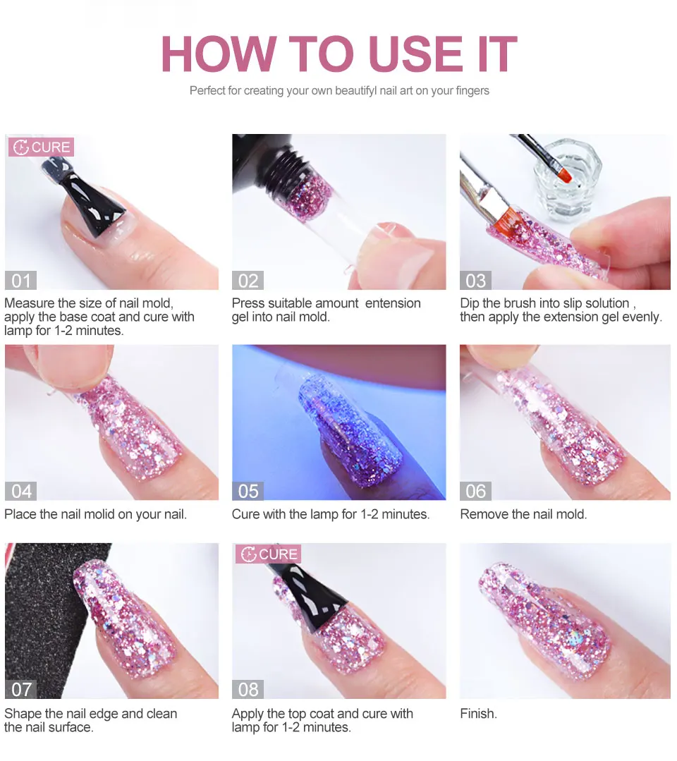 Poly Gel Manicure Kit for Nail Extensions and Nail Art