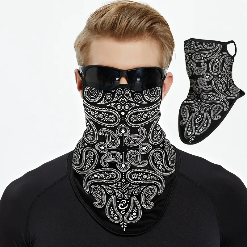 Multi-function Scarf Motorcycle Face Mask Cycling Bandana Earloops Face Balaclava Cover 3D Print Sunscreen Windproof Neck Gaiter 3