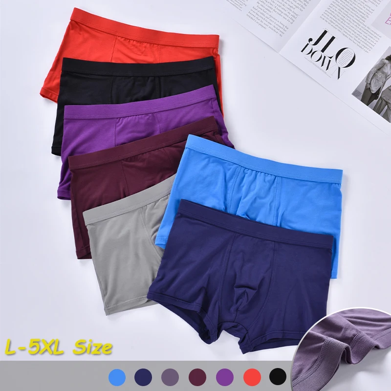 

Cotton Solid Color Plus Size Men's Boxer Shorts Comfortable Close Fitting Underwear Fashion Shorts Casual Elastic Home Briefs