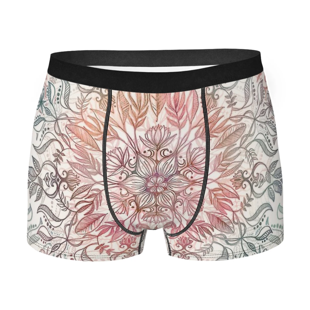 

Autumn Spice Mandala in Coral, Cream and Rose Man's Boxer Briefs Underwear Bohemian Highly Breathable Top Quality Sexy Shorts
