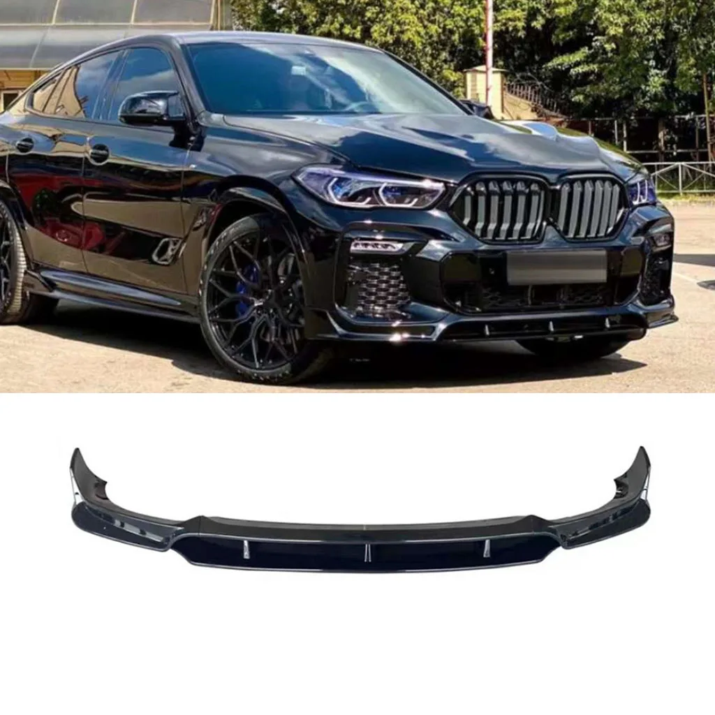 

Car Front Bumper Lip Spoiler Diffuser Splitters Body Kit Aprons Cover Guard Trim For BMW X6 G06 M Sport 2020 2021 2022 2023