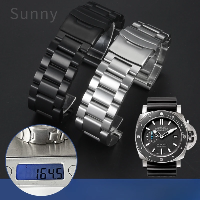 Ispessimento Piega Fibbia Acciaio Nero 24 22 26Mm Accessori Uomo Per Panerai Lumino 776 Diesel Seven Fridaies Cinturino Orologio