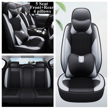 앞뒤 가죽 카시트 커버 풀 세트, 기아 카니발 씨드 세라토 K2 K3 K4 K5 옵티마 피칸토 리오 3 슈마 소울 스포티지용