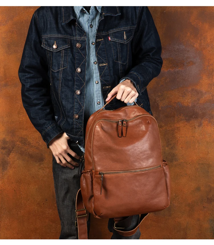 جلد المرأة في الهواء الطلق السفر على ظهره Vintage سعة كبيرة على ظهره حقيبة مدرسية للرجال على ظهره ل 15.6 بوصة حقيبة كمبيوتر محمول