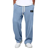 Pantalon de survêtement pour homme, tendance printemps-automne, coupe ample, extensible, jambe droite. Tissu gaufré. Pantalon décontracté sportif micro-extensible 4