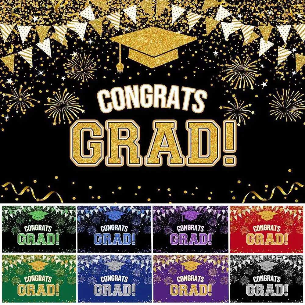 

Mocsicka Class of 2023 Graduation Backdrop Congrats Grad Party Decor Bachelor Hat Cap Photocall Background Graduates Shoot Props