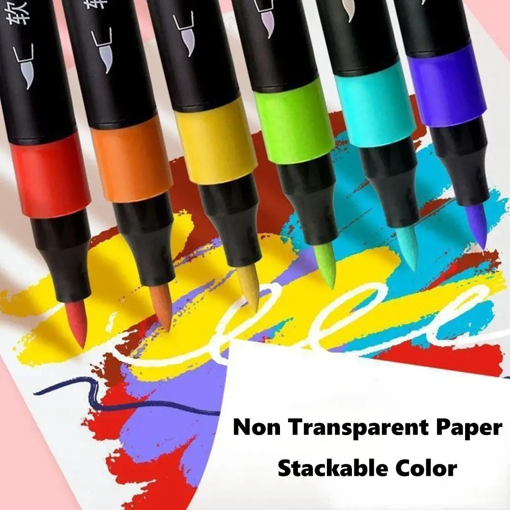 Acryl-Markierungsstift mit weichem Kopf, mehrere Farben, Acrylfarben-Malstift, ungiftige Aquarell-Tinte, kunstvoller Pinsel – Detail 3
