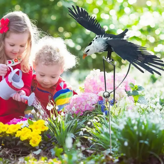 Sas Szélmalom Szobrok Tartós Kerti Tét Rocker Művészeti Bagoly Kültéri Kiegészítők A Gyep Terasz Dekorációhoz - Image 5
